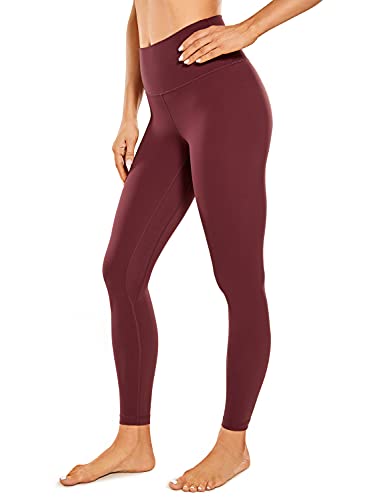 CRZ YOGA Damen Naked Feeling Leggings Sporthose High Waist Yogahose Sport Leggins Fitness Yoga Hose - 64cm Noctilucence rot 42 von CRZ YOGA