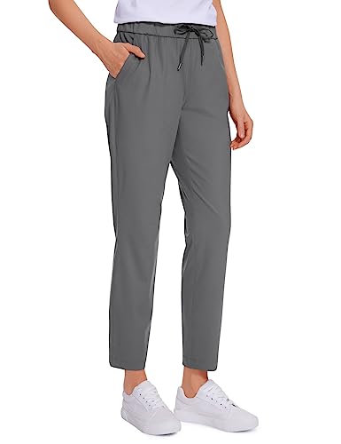 CRZ YOGA Damen Jogginghose Stretch Sweathose Sporthose Leichte Atmungsaktive Freizeithose Lang Hose mit Taschen - 69cm Dunkler Kohlenstoff 38 von CRZ YOGA