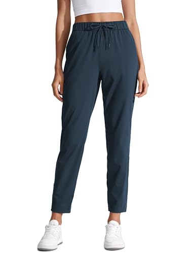 CRZ YOGA Damen Workout Jogger 4-Wege-Stretch Lässig Lounge Athletic Hose mit Taschen - 69cm Echte Marine 42 von CRZ YOGA