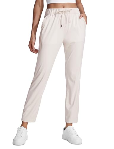 CRZ YOGA Damen Sweathose Taschen Sporthose Leichte Atmungsaktive Jogginghose Lang Hose mit Tunnelzug - 70cm Milchig Weiß 40 CRZ YOGA Damen Sweathose Taschen Sporthose Leichte Atmungsaktive Jogginghose Lang Hose mit Tunnelzug - 70cm Milchig Weiß 40 von CRZ YOGA