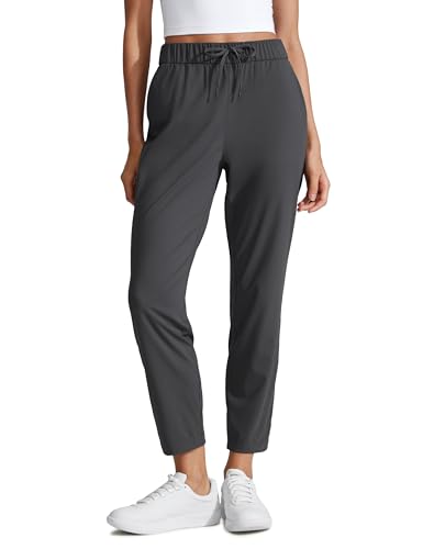 CRZ YOGA Damen Workout Jogger 4-Wege-Stretch Lässig Lounge Athletic Hose mit Taschen - 69cm Tinte grau 40 von CRZ YOGA