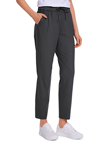CRZ YOGA Damen Jogginghose Stretch Sweathose Sporthose Leichte Atmungsaktive Freizeithose Lang Hose mit Taschen - 69cm Tinte grau 46 von CRZ YOGA