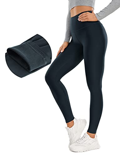 CRZ YOGA Damen Sport Thermo Leggings Winter Warme Leggins High Waist Fleece Sportleggins Thermoleggings - 71cm Echte Marine 38 von CRZ YOGA