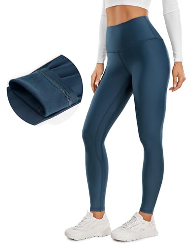 CRZ YOGA Damen Sport Thermo Leggings Winter Warme Leggins High Waist Fleece Sportleggins Thermoleggings - 71cm FRANZÖSISCHE Marine 38 von CRZ YOGA