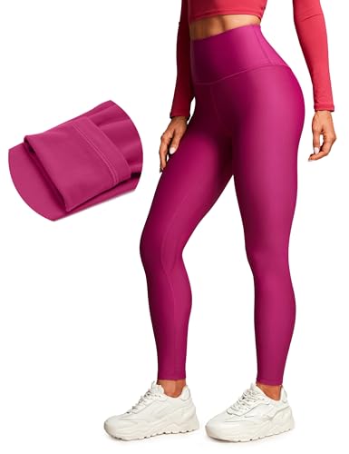 CRZ YOGA Damen Sport Thermo Leggings Winter Warme Leggins High Waist Fleece Sportleggins Thermoleggings - 71cm Magenta Violett 36 von CRZ YOGA