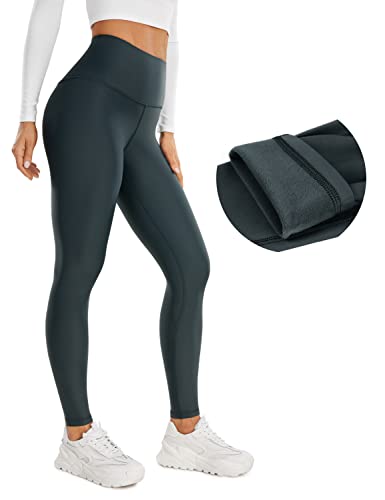 CRZ YOGA Damen Sport Thermo Leggings Winter Warme Leggins High Waist Fleece Sportleggins Thermoleggings - 71cm Melanit 34 von CRZ YOGA