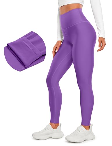 CRZ YOGA Damen Sport Thermo Leggings Winter Warme Leggins High Waist Fleece Sportleggins Thermoleggings - 71cm Royal Lilac 42 von CRZ YOGA