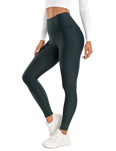 CRZ YOGA Damen Thermo Leggings mit Taschen Winter High Waist Fleece Sportleggins Yoga Leggins Warm Thermal Sporthose - 64 cm Melanit 36 von CRZ YOGA
