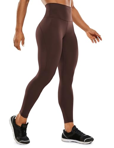 CRZ YOGA Damen Ulti-Dry Sport Leggings High Waist Yogahose Blickdicht Fitness Gym Hose - 63cm Taupe 36 von CRZ YOGA