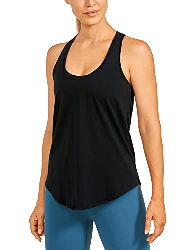 CRZ YOGA Damen Sport Tank Top Racerback Leichte Yoga Ärmelloses Sommer Loose Shirt Fitness Oberteile Tops Schwarz_r744 38 von CRZ YOGA