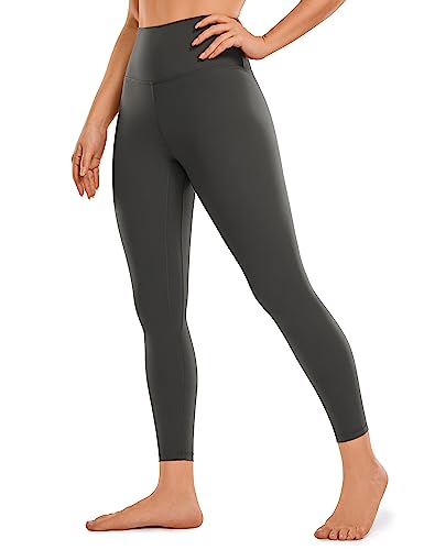 CRZ YOGA Gebürstetes Gefühl Damen Sport Leggings Yogahose High Waist Blickdicht Fitness Leggins Sporthose - 64cm Tinte grau 40 von CRZ YOGA