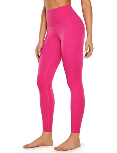 CRZ YOGA Gebürstetes Gefühl Damen Sport Leggings Yogahose High Waist Blickdicht Fitness Leggins Sporthose - 71cm Granita Pink 44 von CRZ YOGA