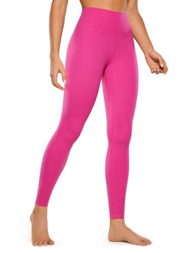 CRZ YOGA Gebürstetes Gefühl Damen Sport Leggings Yogahose High Waist Blickdicht Fitness Leggins Sporthose - 71cm Hibiskus-Purpur 40 von CRZ YOGA