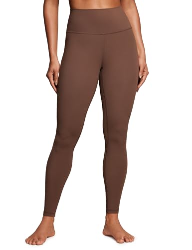 CRZ YOGA Gebürstetes Gefühl Damen Sport Leggings Yogahose High Waist Blickdicht Fitness Leggins Sporthose - 71cm Kaffeebraun 40 von CRZ YOGA