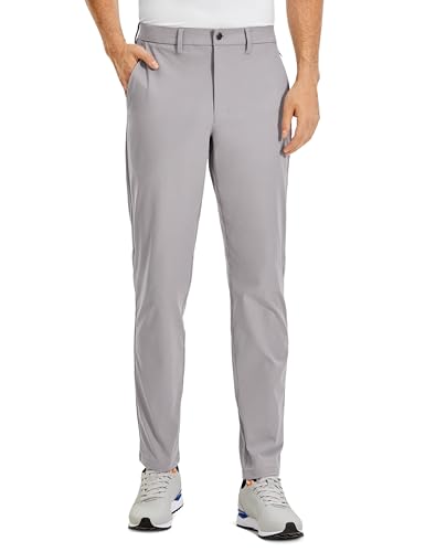 CRZ YOGA Herren Golfhose Schnelltrocknend Anzughose Stretch Hose Sporthose Jogginghose Atmungsaktive Golf Trousers -76cm Möwe Grau 36W von CRZ YOGA