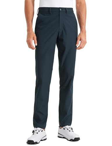 CRZ YOGA Herren Golfhose Schnelltrocknend Anzughose Stretch Hose Sporthose Jogginghose Atmungsaktive Golf Trousers -81cm Echte Marine 30W von CRZ YOGA
