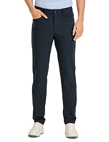 CRZ YOGA Herren Golfhose Stretchhose Schnell Trocknend Lang Golf Hosen mit Taschen Echte Marine 31W von CRZ YOGA