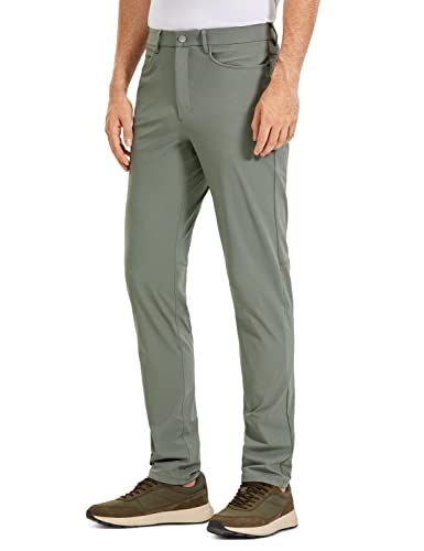 CRZ YOGA Herren Golfhose Stretchhose Schnell Trocknend Lang Golf Hosen mit Taschen Grauer Salbei 33W von CRZ YOGA