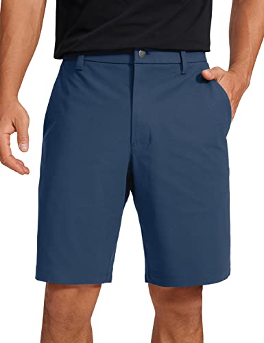 CRZ YOGA Herren Golfshorts Lässig Alltag Bequem Leicht Flache Front-Shorts mit Taschen - 23cm Elektrisches Blau 34W von CRZ YOGA