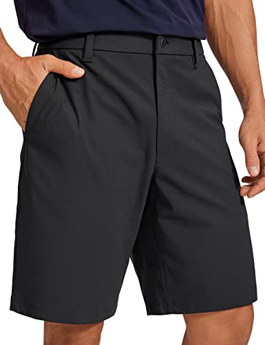 CRZ YOGA Herren Golfshorts Lässig Alltag Bequem Leicht Flache Front-Shorts mit Taschen - 23cm Tinte grau 38W von CRZ YOGA