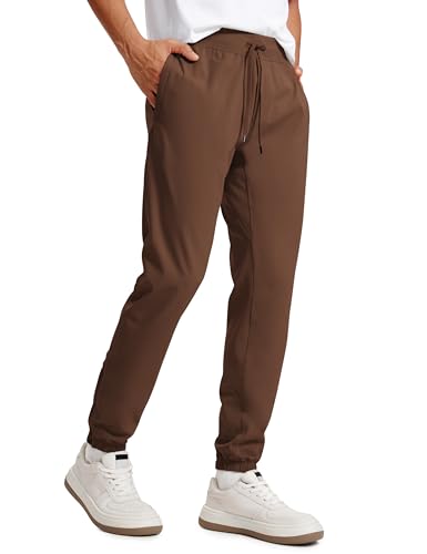 CRZ YOGA Herren Joggerhose Trainingshose Leichte Elastische Sporthose Fitnesshose - 76cm Dunkelbraun XL von CRZ YOGA
