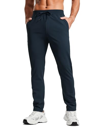 CRZ YOGA Herren Leicht Joggerhose Slim Fit Casual Jogger Sporthose Freizeithose Trainingshose mit Taschen - 76cm Echte Marine M von CRZ YOGA
