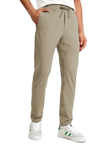 CRZ YOGA Herren Leicht Joggerhose Slim Fit Casual Jogger Sporthose Freizeithose Trainingshose mit Taschen - 76cm Khali-Gerste M von CRZ YOGA