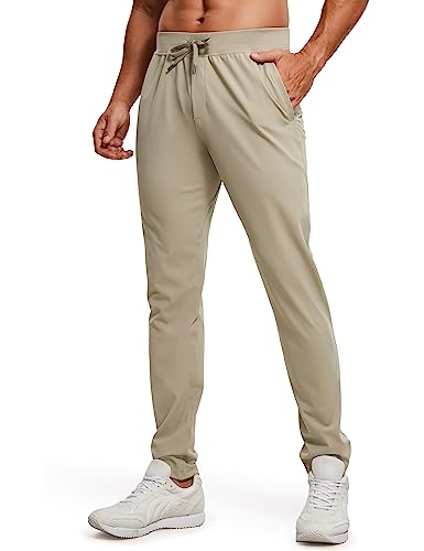 CRZ YOGA Herren Leicht Joggerhose Slim Fit Casual Jogger Sporthose Freizeithose Trainingshose mit Taschen - 76cm Khali-Gerste XL von CRZ YOGA