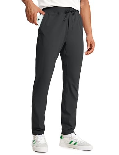CRZ YOGA Herren Leicht Joggerhose Slim Fit Casual Jogger Sporthose Freizeithose Trainingshose mit Taschen - 76cm Tinte grau XL von CRZ YOGA