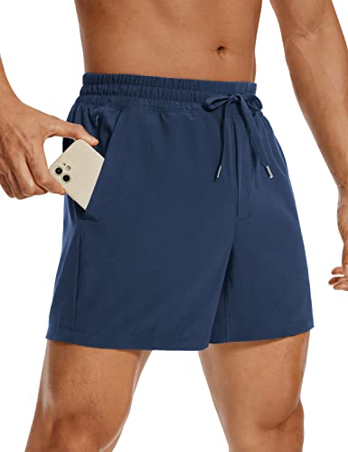 CRZ YOGA Herren Sports Shorts Schnelltrocknend Fitness Kurz Hose Laufshorts mit Taschen - 13cm Elektrisches Blau XL von CRZ YOGA