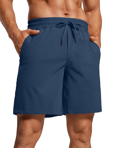 CRZ YOGA Herren Sports Shorts Schnelltrocknend Fitness Kurz Hose Laufshorts mit Taschen - 18cm Elektrisches Blau M von CRZ YOGA