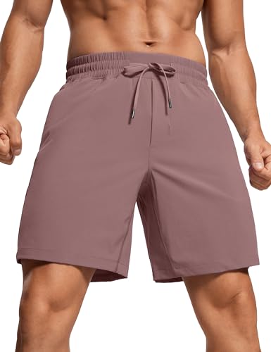 CRZ YOGA Herren Sports Shorts Schnelltrocknend Fitness Kurz Hose Laufshorts mit Taschen - 18cm Malve L CRZ YOGA Herren Sports Shorts Schnelltrocknend Fitness Kurz Hose Laufshorts mit Taschen - 18cm Malve L von CRZ YOGA