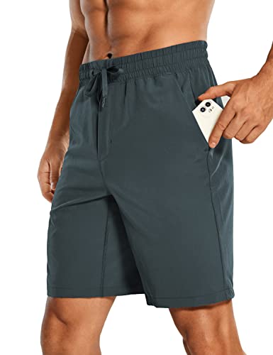 CRZ YOGA Herren Sports Shorts Schnelltrocknend Fitness Kurz Hose Laufshorts mit Taschen - 18/23cm Melanit M von CRZ YOGA