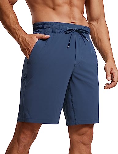 CRZ YOGA Herren Sports Shorts Schnelltrocknend Fitness Kurz Hose Laufshorts mit Taschen - 23cm Elektrisches Blau M von CRZ YOGA