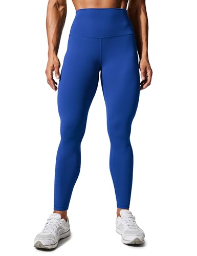 CRZ YOGA Hugged Feeling Damen High Waist Sports Leggings Blickdicht Yoga Leggins Kompression Sporthose mit Tasche - 71cm Wellen Blau 42 von CRZ YOGA