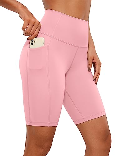 CRZ YOGA Naked Feeling Damen Kurze Leggings High Waist Radlerhose Yoga Fitness Sporthose mit Taschen - 20cm Das Herzschlagpulver 38 von CRZ YOGA