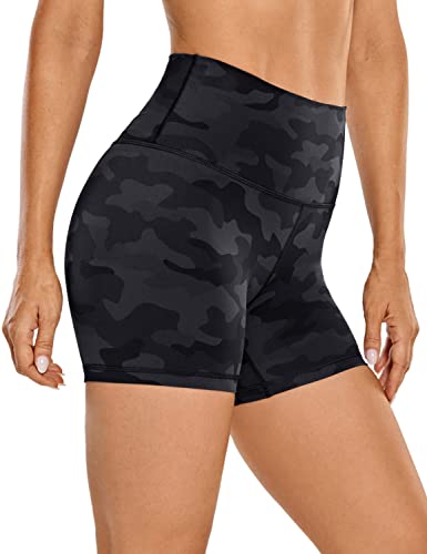 CRZ YOGA Naked Feeling Damen Radlerhose Blickdicht Hohe Taille Kurze Sporthose Yoga Sommer Shorts für Gym Sport - 10cm Dunkelgraue Tarnung 40 CRZ YOGA Naked Feeling Damen Radlerhose Blickdicht Hohe Taille Kurze Sporthose Yoga Sommer Shorts für Gym Sport - 10cm Dunkelgraue Tarnung 40 von CRZ YOGA
