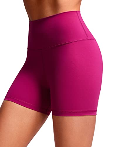CRZ YOGA Naked Feeling Damen Radlerhose Blickdicht Hohe Taille Kurze Sporthose Yoga Sommer Shorts für Gym Sport - 10cm Magenta Violett 42 CRZ YOGA Naked Feeling Damen Radlerhose Blickdicht Hohe Taille Kurze Sporthose Yoga Sommer Shorts für Gym Sport - 10cm Magenta Violett 42 von CRZ YOGA