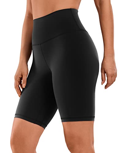CRZ YOGA Naked Feeling Damen Radlerhose Blickdicht Hohe Taille Kurze Sporthose Yoga Sommer Shorts für Gym Sport - 20cm Schwarz 36 von CRZ YOGA