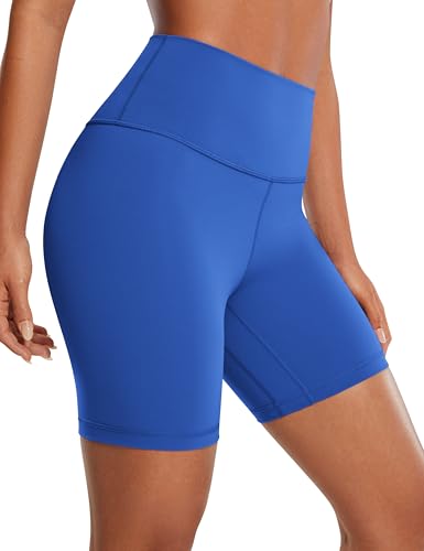 CRZ YOGA Naked Feeling Damen Radlerhose Blickdicht Hohe Taille Kurze Sporthose Yoga Sommer Shorts für Gym Sport - 15cm Wellen Blau 36 CRZ YOGA Naked Feeling Damen Radlerhose Blickdicht Hohe Taille Kurze Sporthose Yoga Sommer Shorts für Gym Sport - 15cm Wellen Blau 36 von CRZ YOGA