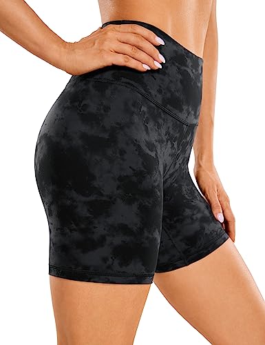 CRZ YOGA Womens Kurze Sporthose Laufshorts Sommer Radlerhose High Waist Yoga Fitness Shorts - ButterLuxe - 15cm Der Rauchtintennebel 36 von CRZ YOGA