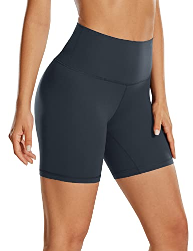 CRZ YOGA Womens Kurze Sporthose Laufshorts Sommer Radlerhose High Waist Yoga Fitness Shorts - ButterLuxe - 15cm Echte Marine 40 von CRZ YOGA