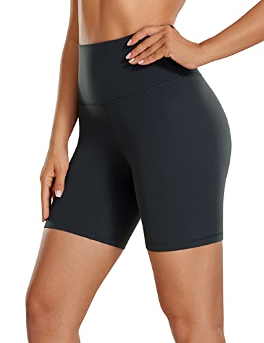 CRZ YOGA Womens Kurze Sporthose Laufshorts Sommer Radlerhose High Waist Yoga Fitness Shorts - ButterLuxe - 15cm Melanit 42 von CRZ YOGA