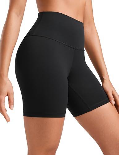 CRZ YOGA Butterluxe Damen Radlerhose Kurze Sporthose High Waist Yoga Sommer Shorts Laufshorts Fitness Hose - 15cm Schwarz 40 von CRZ YOGA