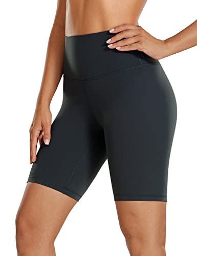 CRZ YOGA Butterluxe Damen Radlerhose Kurze Sporthose High Waist Yoga Sommer Shorts Laufshorts Fitness Hose - 20cm Melanit 44 von CRZ YOGA