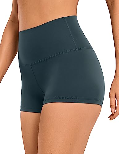 CRZ YOGA Womens Kurze Sporthose Laufshorts Sommer Radlerhose High Waist Yoga Fitness Shorts - ButterLuxe - 6.3cm Wald Dunkelgrün 38 von CRZ YOGA