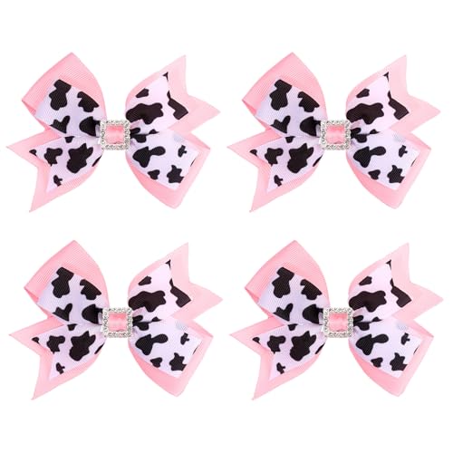 Haarschleifen-Clips mit Kuhmuster für Mädchen, Haarschleifen für Mädchen, rosa Kuhschleife, Krokodilklemmen, Haar-Accessoires, Geburtstagsparty-Dekoration, Spiele, Geschenke, niedliche Haarschleifen-Clips mit Kuhmuster für Mädchen, Haarschleifen für Mädchen, rosa Kuhschleife, Krokodilklemmen, Haar-Accessoires, Geburtstagsparty-Dekoration, Spiele, Geschenke, niedliche von CRZQXOUR