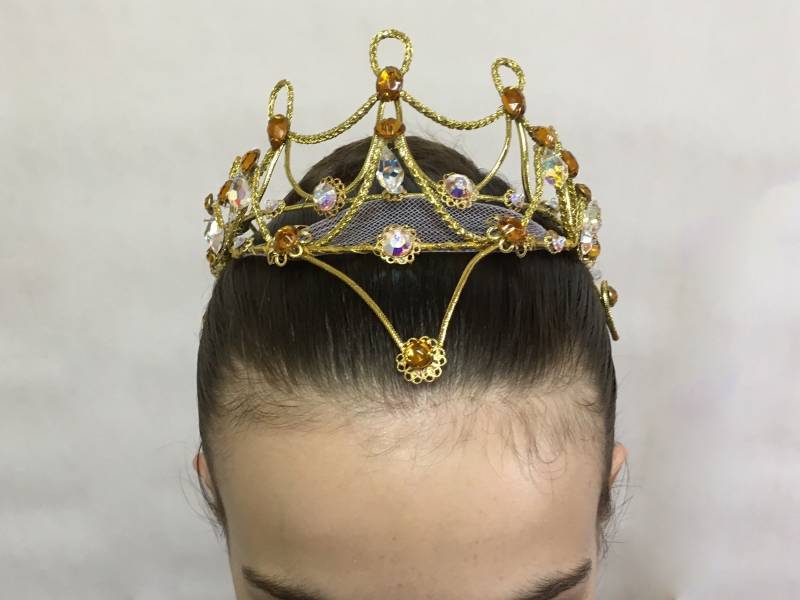 Goldenes Ballett Headpiece Mit Bernsteinsteinen von CRdesignsDancewear