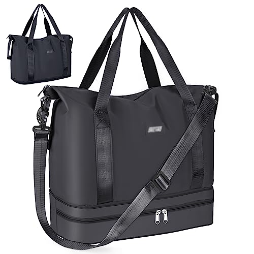 Sporttasche Faltbare Reisetasche mit Schuhfach und Nassfach, CS COSDDI Wasserabweisende Weekender Gym Travel Bag Handgepäck Tasche Trainingstasche für Damen Herren von CS COSDDI