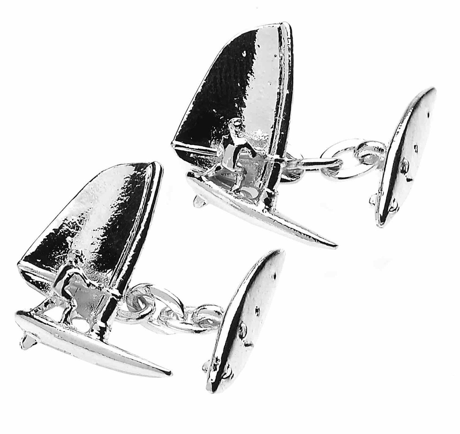 Versilberte Wind Surfer Manschettenknöpfe Made in England Kostenlose Lieferung von CSCufflinks